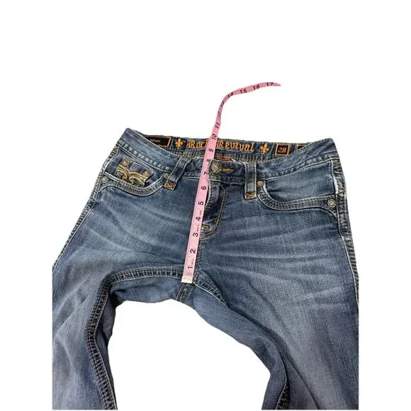 Rock Revival Calli Thick Stitch Skinny Stretch Jeans Womens Size 28 READ - Picture 10 of 11